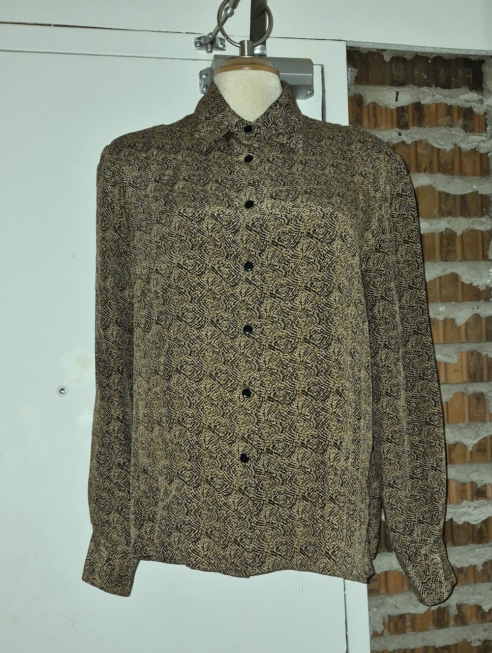 Vintage SCRIPT 100% Silk Top Size 14